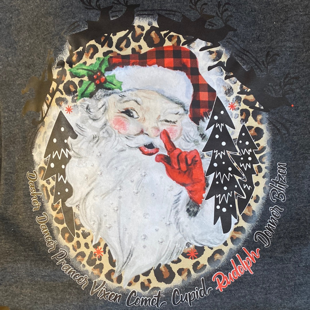 Santa and Sleigh Baseball Tee