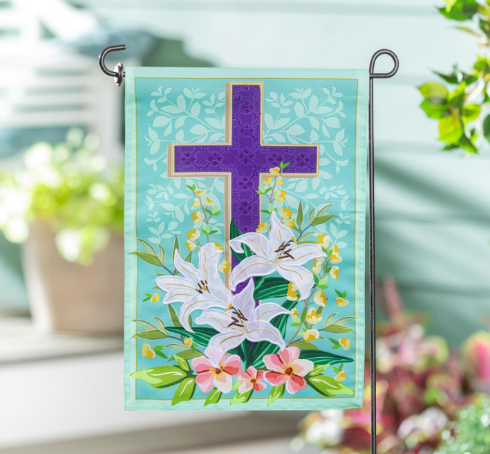 Easter Cross Applique Flag