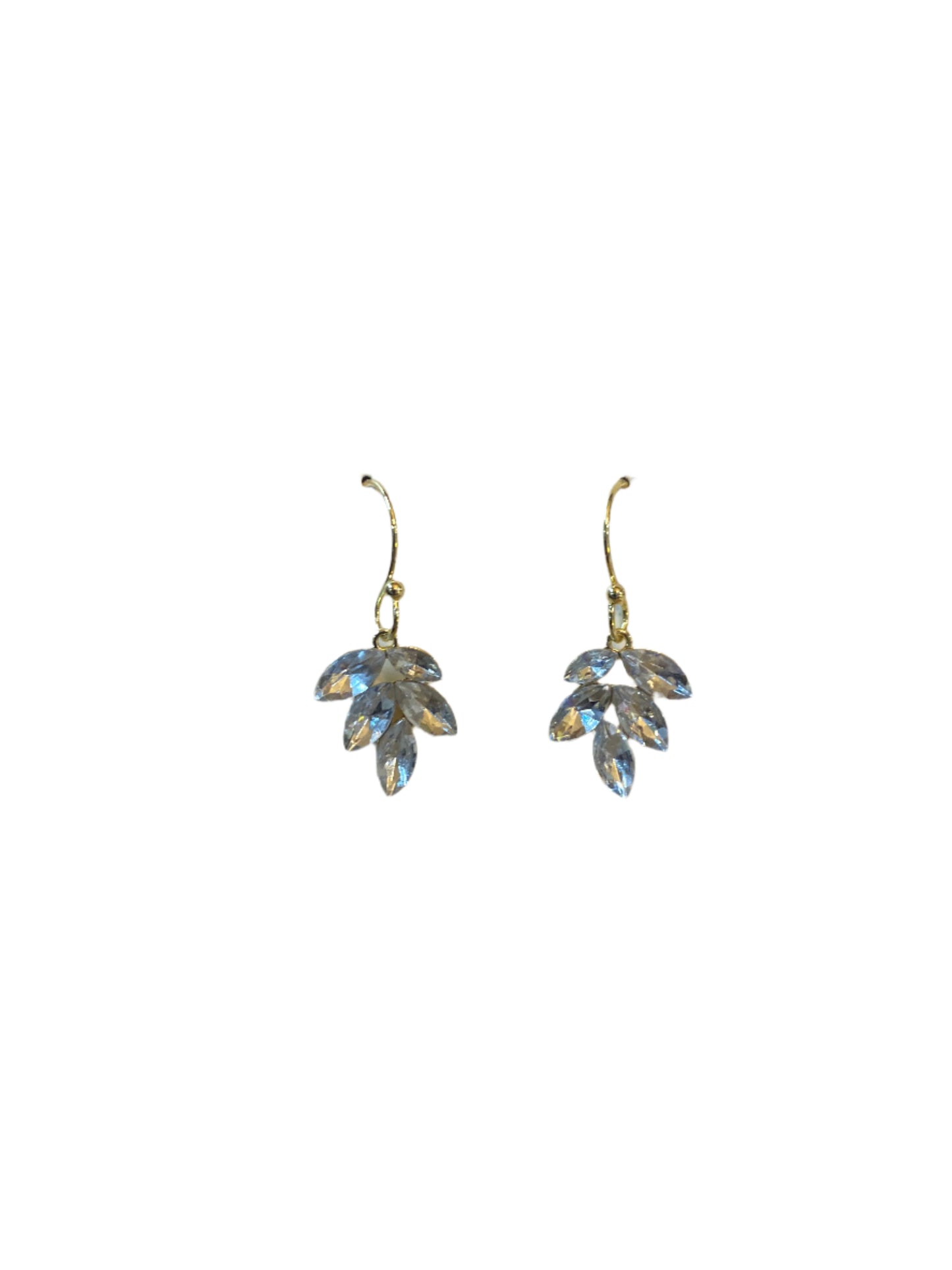 Gold, CZ Leaf Dangle Layers Earrings Lay-Ear72-G