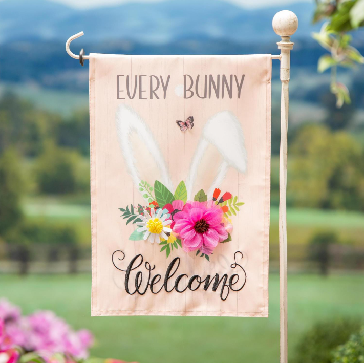 Every Bunny Welcome Applique Flag