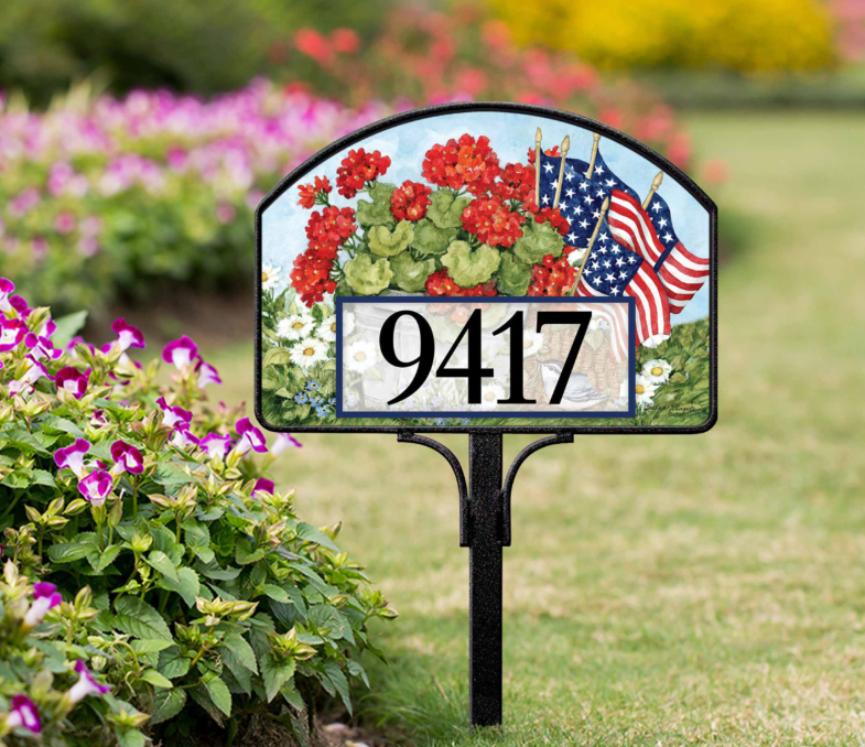 Flags and Flowers Yard DeSign