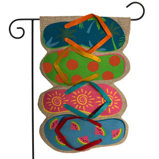 Flip Flops Burlap Garden Flag