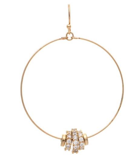 Gold Crystal Rondells Circle Earring