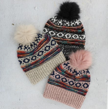 RAE TRIBAL KNIT BEANIE