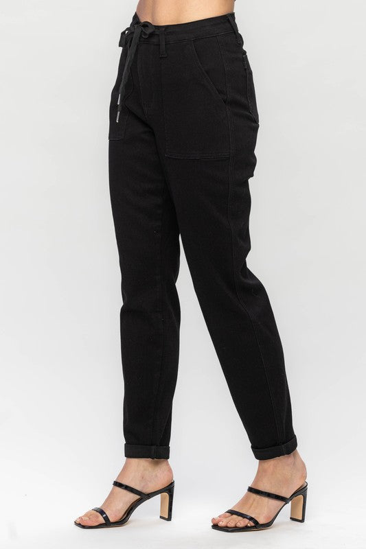 HW Jet Black Double Roll Cuff Jogger