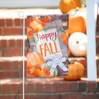 Happy Fall Frame Garden Linen Flag