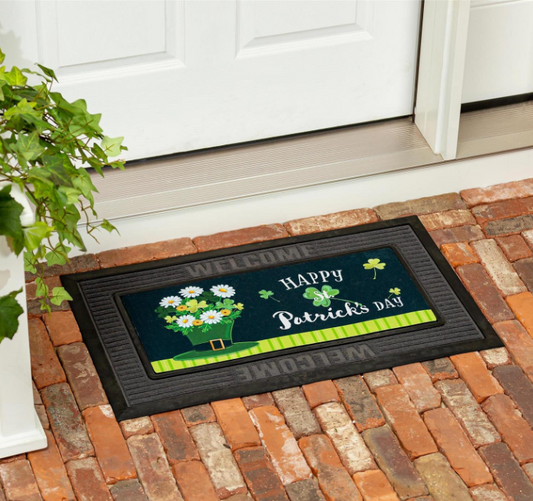 Happy St. Patrick's Day Floral Hat Sassafras Switch Mat