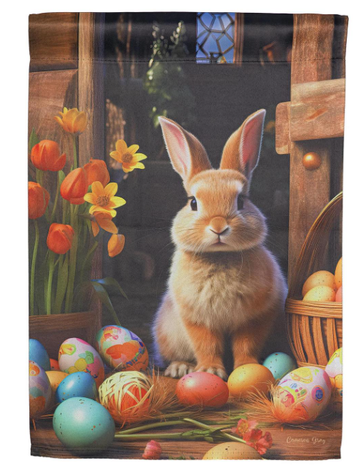 Hoppy Easter Suede Garden Flag