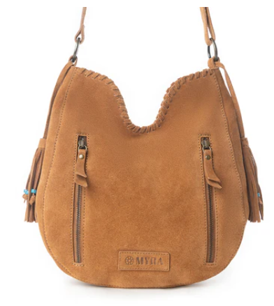 Myra Savannah Sunset Fringed Leather Bag in Deep Mocha - Deep Mocha