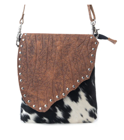 Myra Stonebrook Canvas & Hairon Bag in Spotted Ivory - Spotted Ivory