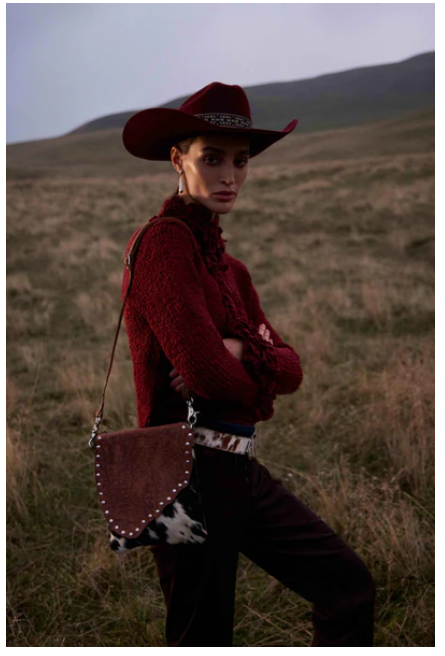 Myra Stonebrook Canvas & Hairon Bag in Spotted Ivory - Spotted Ivory