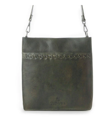 Myra Zidana Mirelle Woven Veg Tanned Leather Sling Bag in Oliva Nero - Oliva Nero
