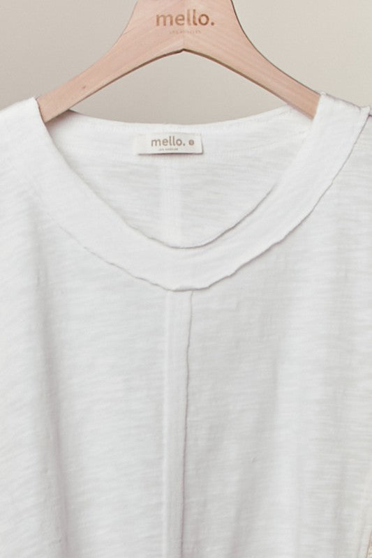 Mitzi Oversized Top with Crochet Panels