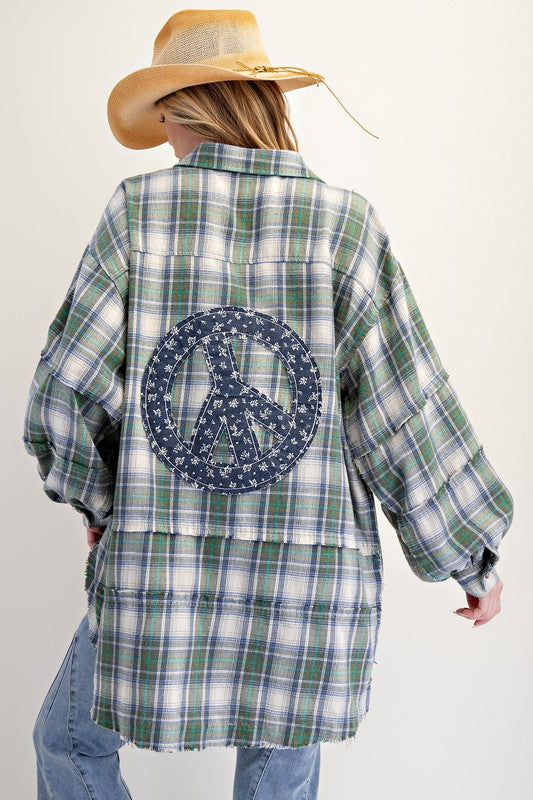 Peace Patch Mineral Washed Flannel Tunic