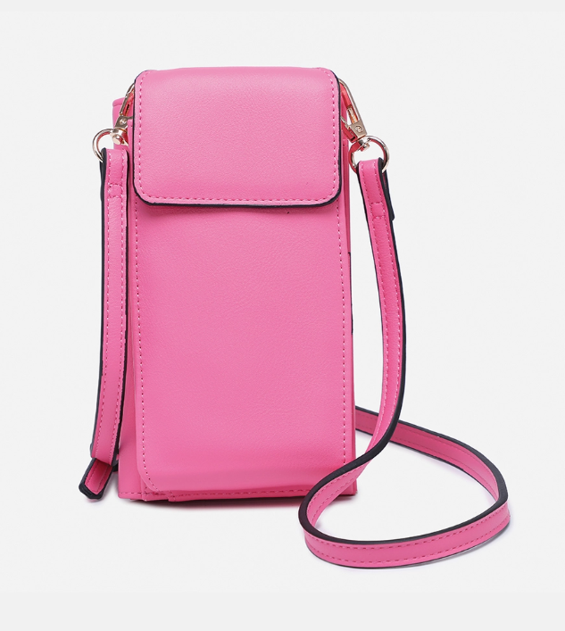Natalie Crossbody/Wallet - Hot Pink