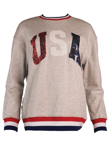 Simply Southern Patch USA Varsity Crew Sweatshirt