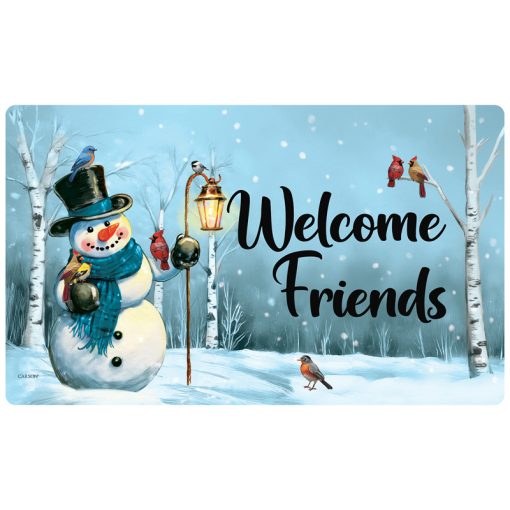 "Snowman Songbird" Mat