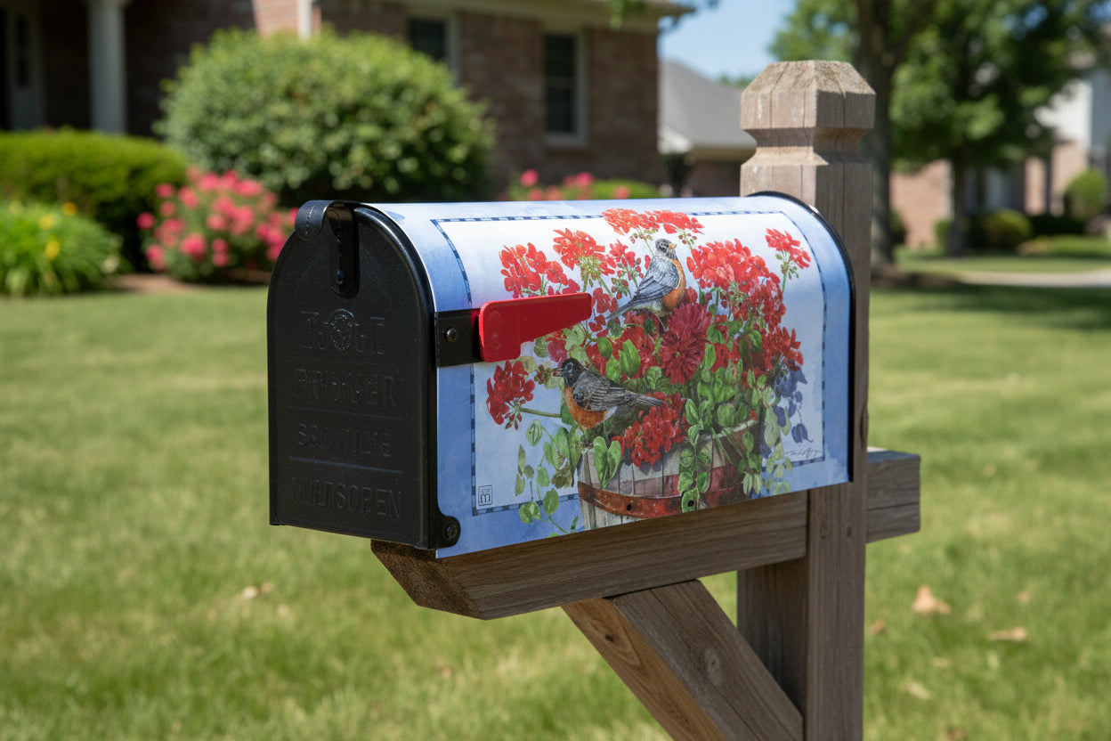Spring Birds Mailbox Cover