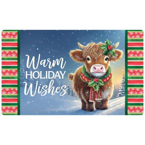 "Seasons Greetings Cow" Mat