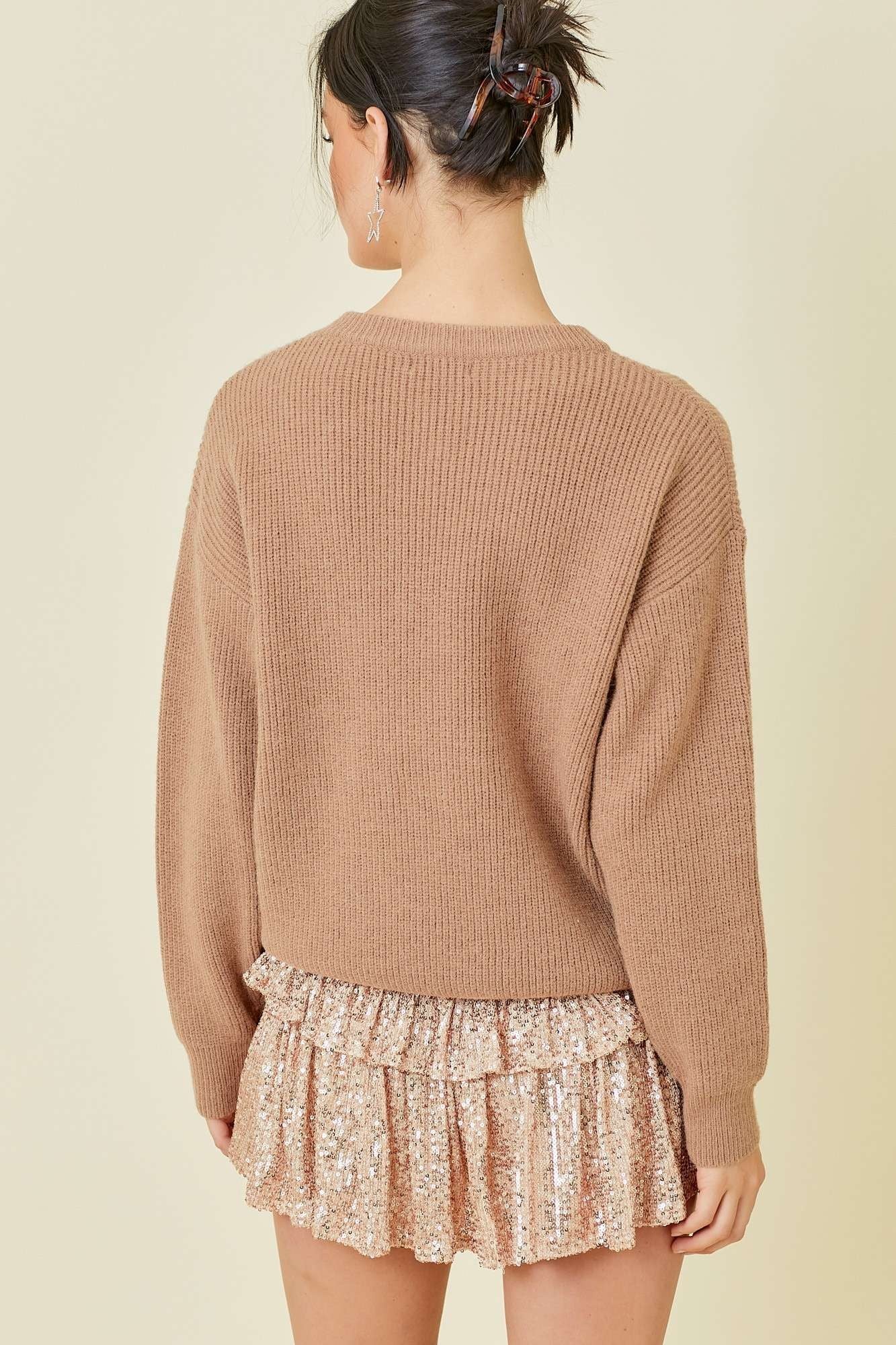 Thankful Pumpkin 3d Embroidered Sweater