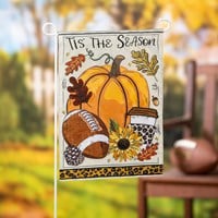Tis' The Season Fall Applique Garden Flag