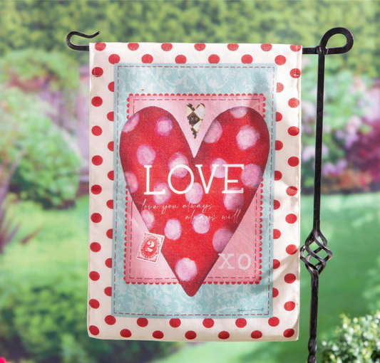 Vintage Valentine Burlap Flag