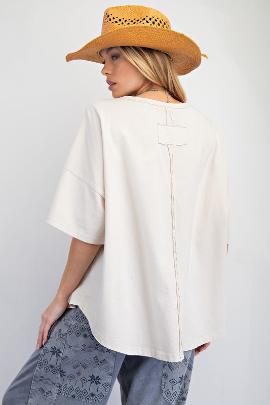 Western Graphic Mineral Washed Knit Top