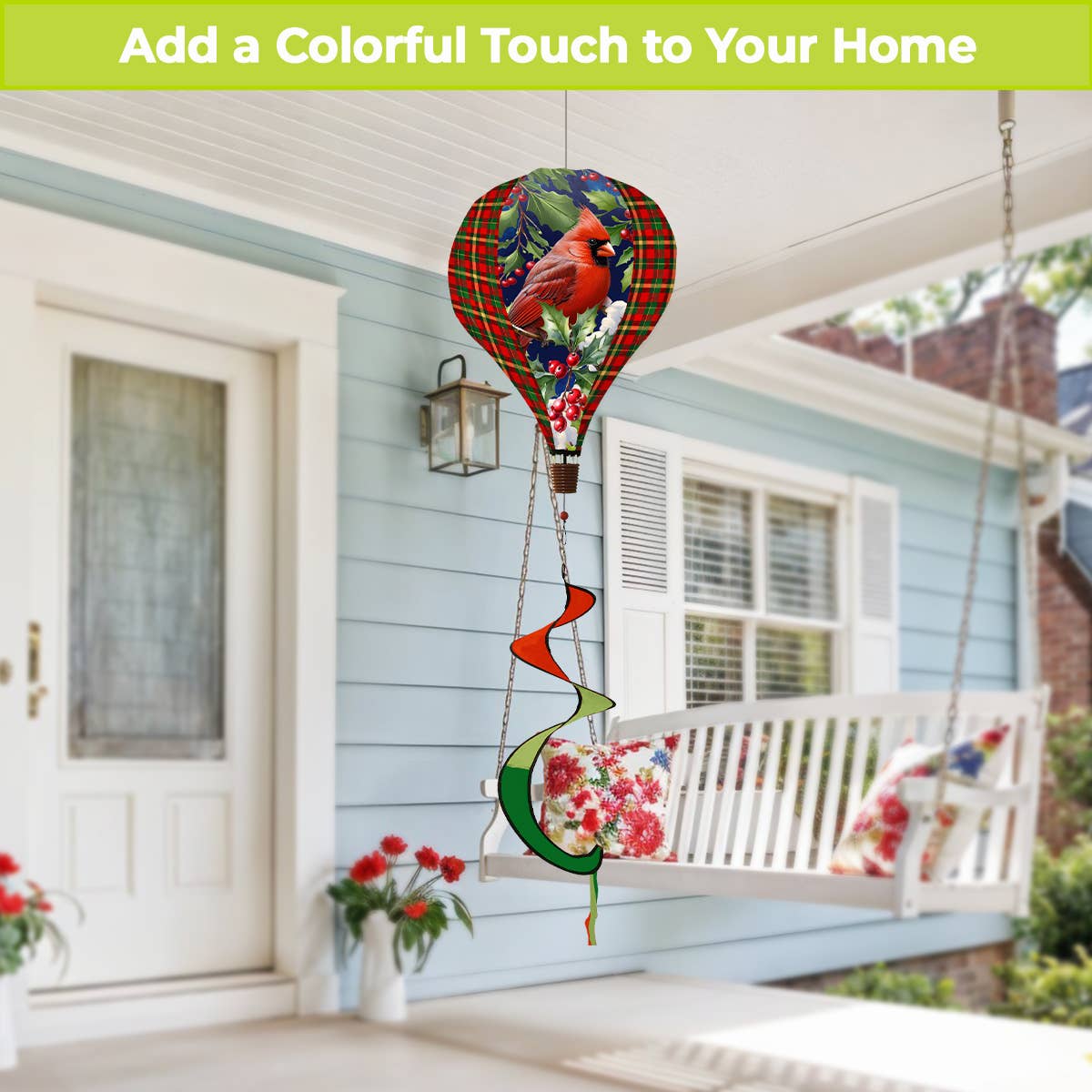 Briarwood Lane - Cardinal and Holly Hot Air Balloon Spinner
