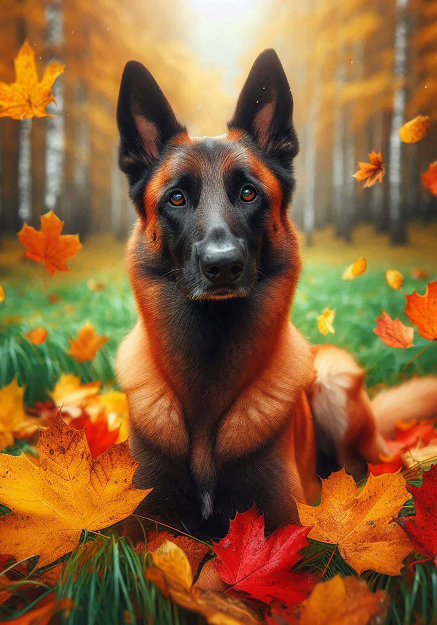 Best of Breed Products - Belgian Malinois - Falling Leaves Garden Flag