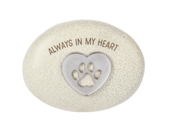 Pet Memorial Stones w. silver paw