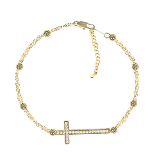 Anklet- Sideways Cross