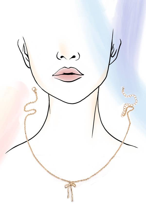 AUTHENTIC LONG BOW RIBBON NECKLACE |