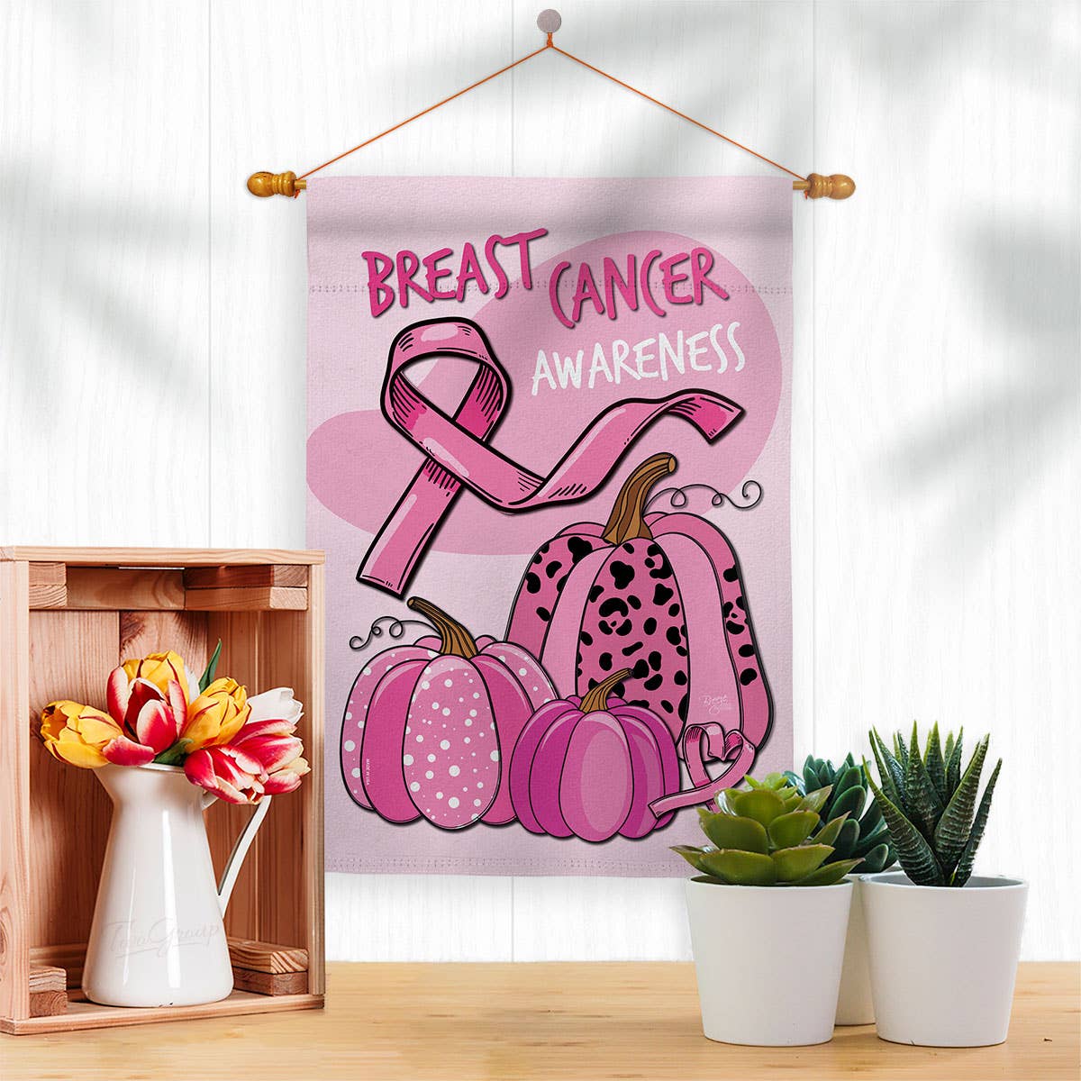 Two Group Flag Co - Flag Pinktober Awareness Ribbon Harvest Autumn Breast