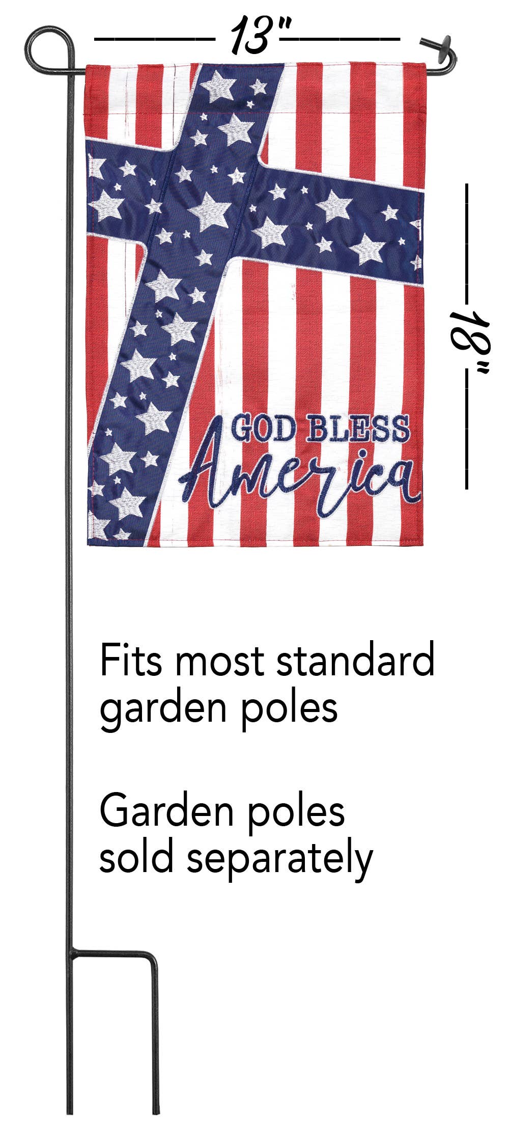 FLAG DAPP GOD BLESS AMERICA PLY/PRT GRDN