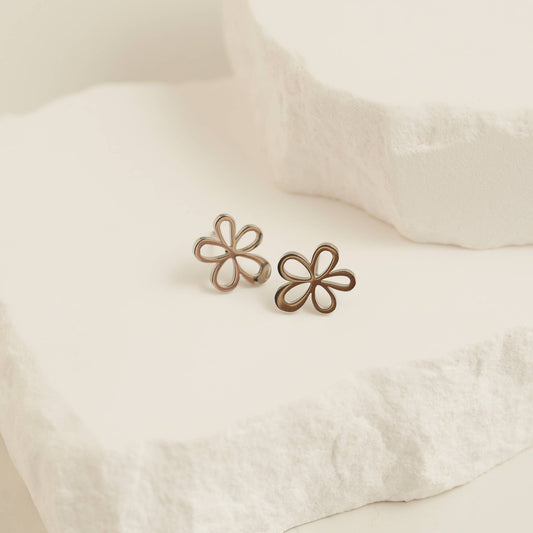 Howard's - Waterproof Earrings Flower Studs in Gold & Stainless Steel