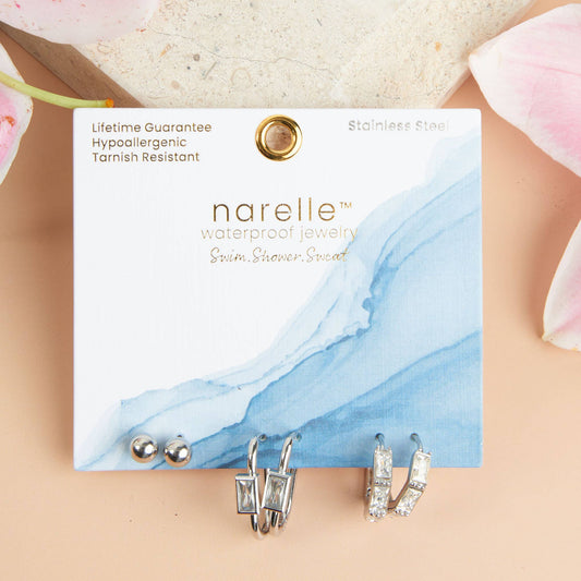 Howard's - Narelle Waterproof Rectangle Hoop Earring Trio