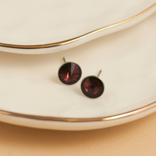 Howard's - Waterproof Earrings Rivoli Crystal Studs in Stainless Steel