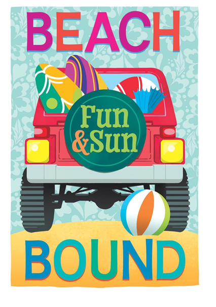 Beach Bound Burlap House Flag