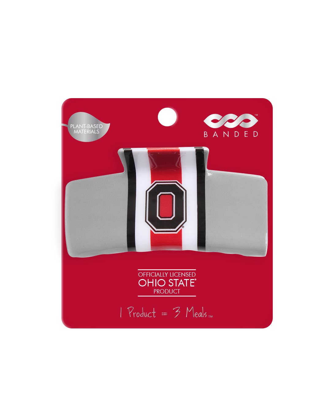 BANDED - Ohio State® Eco Gray Helmet Stripe Block O - Logo Claw Clip