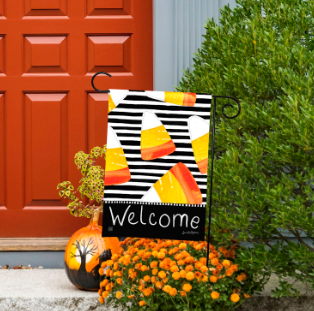 Candy Corn Welcome Garden Flag