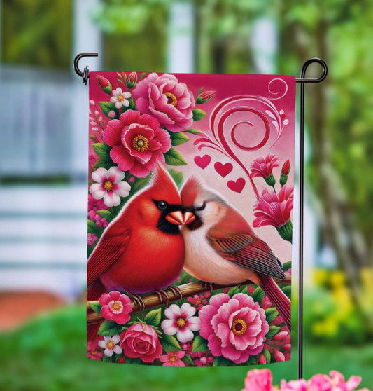 Cardinal Lovers Suede Flag