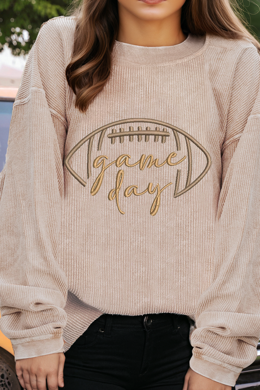 Game Day Embroidered Corduroy Sweatshirt