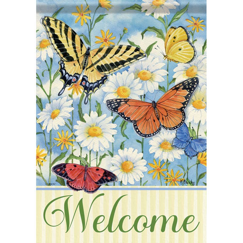 FlagTrends by Carson - "Butterflies and Daisies" Dura Soft™ Garden Flag