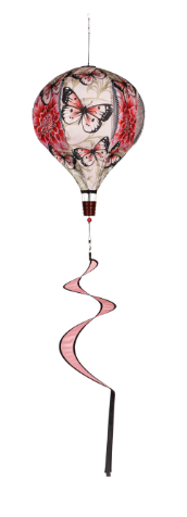 Dahlia & Butterflies Burlap Balloon Spinner