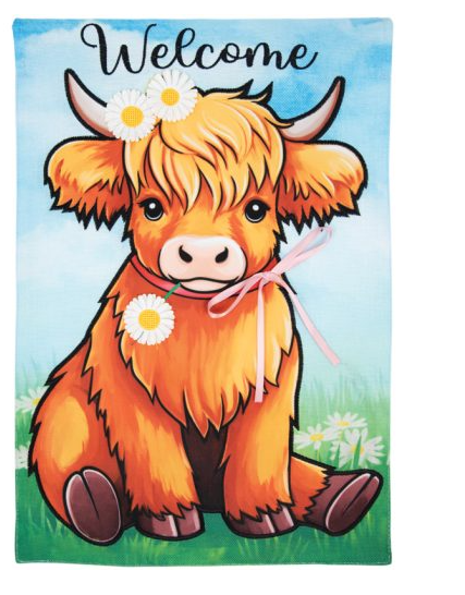 "Daisy Highland" Double Applique Garden Flag