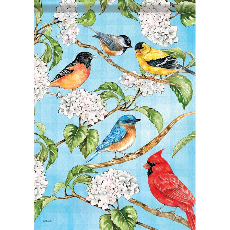 FlagTrends by Carson - "Songbird Gathering" Dura Soft™ Garden Flag