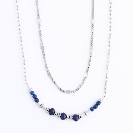Howard's - Waterproof Necklace 15" Layer Lapis Station Jewelry Narelle