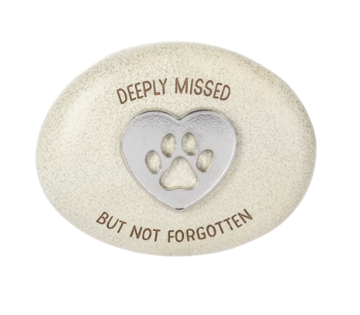 Pet Memorial Stones w. silver paw