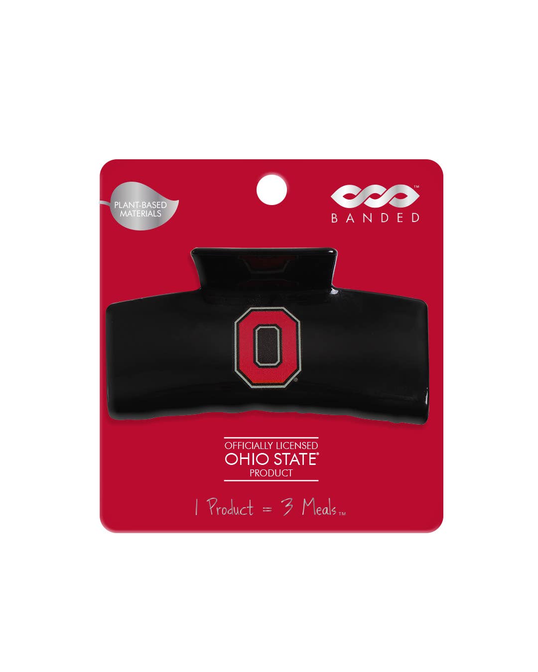 BANDED - Ohio State® Eco Black Scarlet Block O - Logo Claw Clip