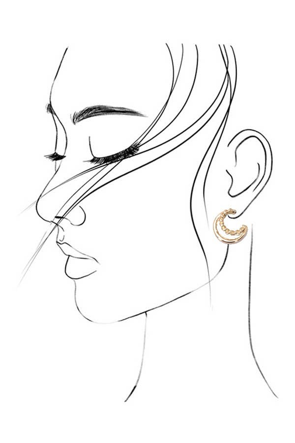 GOLD PEARL HOOP STUD TRIO EARRINGS |